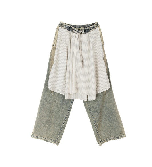 JACOB LAYERED DENIM PANTS POST INDIGO