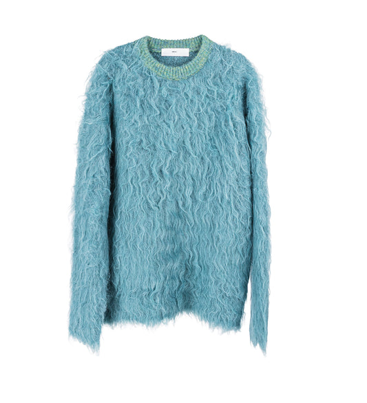 SHAGGY KNIT PULLOVER LIGHT BLUE