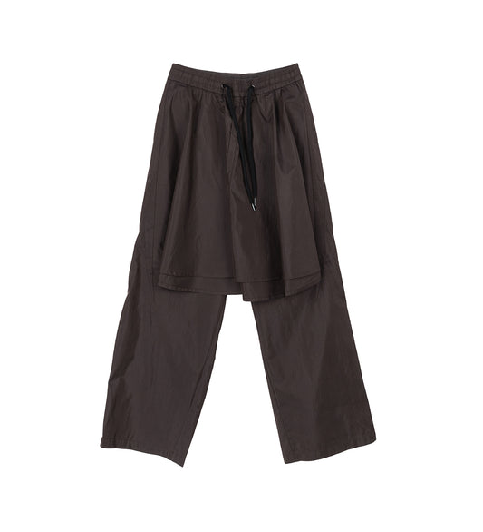 JACOB LAYERED SUITING TROUSERS SHITAKE BROWN