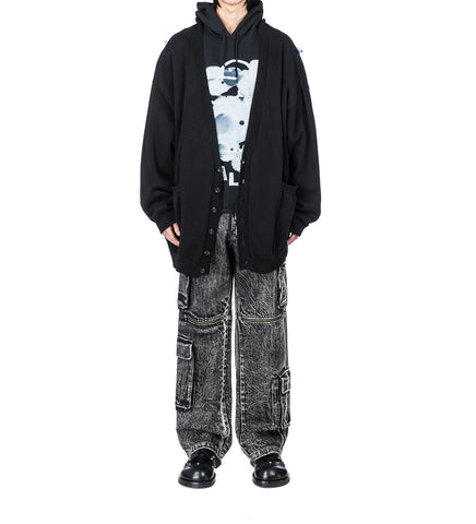 GINJI PATCH CARDIGAN BLACK