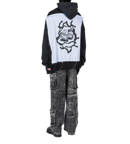 CARGO PANTS W ZIP POCKET WASH BLACK