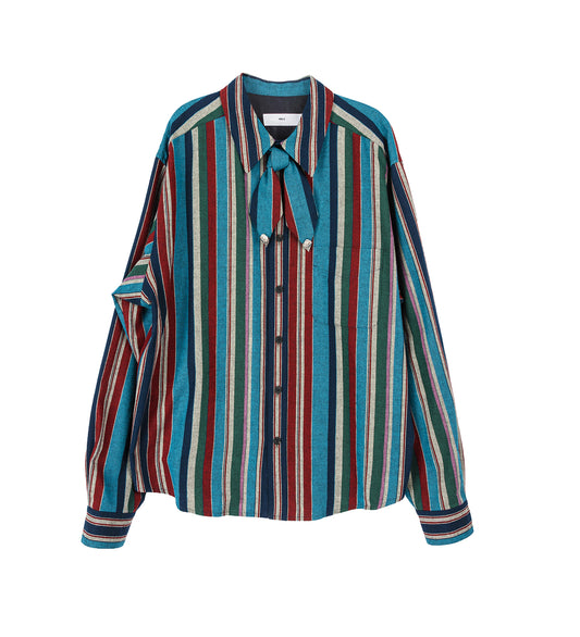FLANNEL STRIPED SHIRT LIGHT BLUE