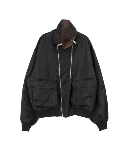 NYLON TWILL REVERSIBLE BLOUSON BLACK
