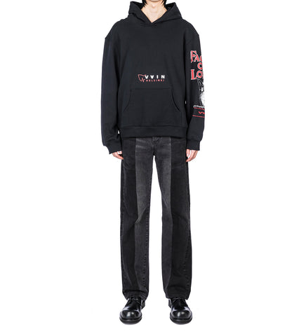 FACES OF LOVE HOODIE BLACK