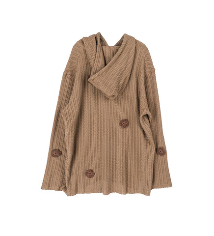 DAISY RAW PATCH POCKET HOODIE SAND