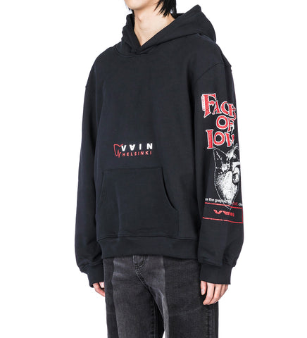 FACES OF LOVE HOODIE BLACK