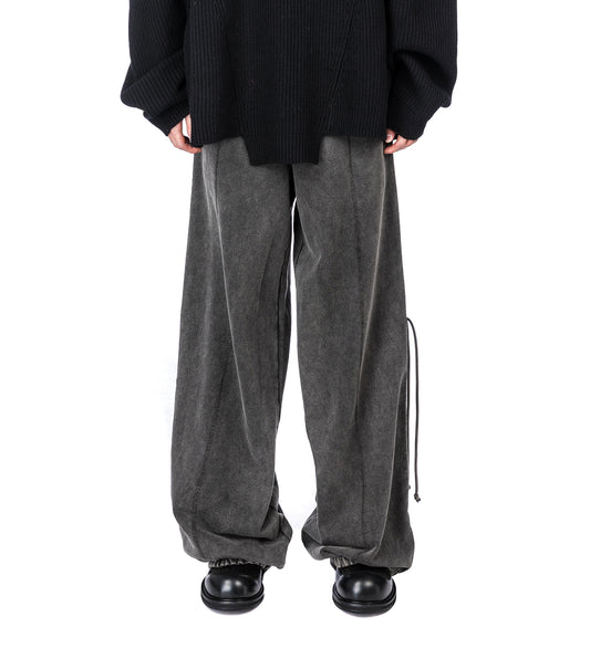 COLLEGE DRAWSTRING PANTS WASHED GREY AW25