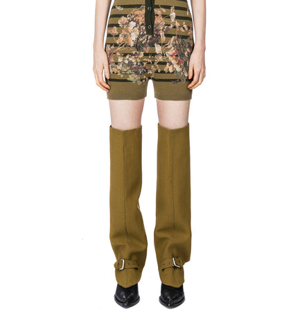 OVERSHOE CHAPS WITH BELT DETAIL OLIVE GREEN