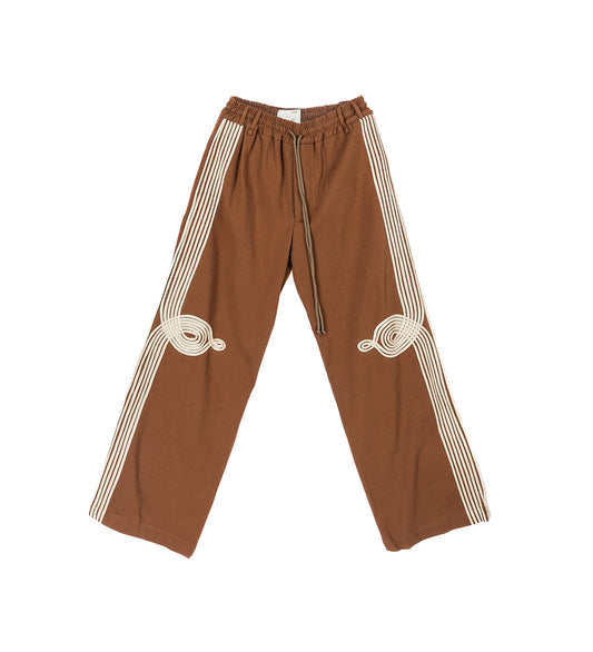 APPLIQUE RELAXED LOUNGE PANT BROWN