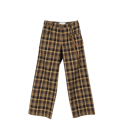 WIDE LEG PANT MUSTARD/BROWN