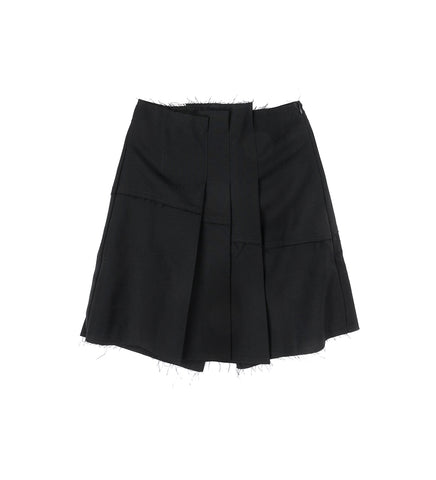 SLASH PLEATED MINI SKIRT BLACK