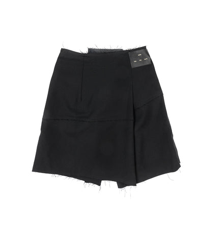 SLASH PLEATED MINI SKIRT BLACK