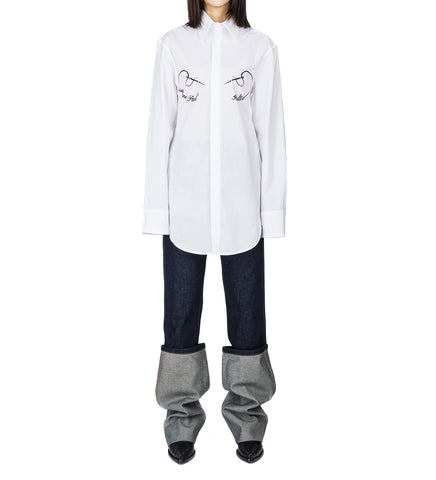 SHIRT WITH NEEDLES JEAN PAUL GAULTIER FLOCK PRINT WHITE/BLACK