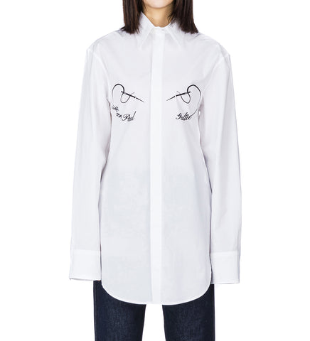 SHIRT WITH NEEDLES JEAN PAUL GAULTIER FLOCK PRINT WHITE/BLACK