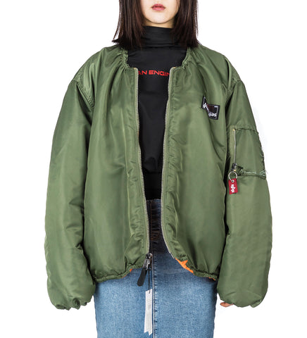 PROTOTYPES X ALPHA INDUSTIRES TOGGLEE BOMBER GREEN