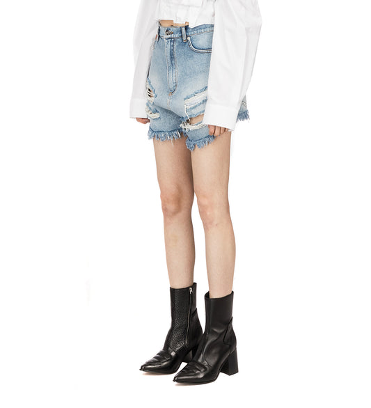 REVERSE DENIM SHORTS LIGHT WASH