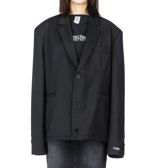 OPEN BACK TAILORED JACKET PLAIN VERSION BLACK