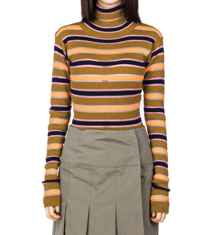 LINE TURTLENECK TAPENADE STRIPES