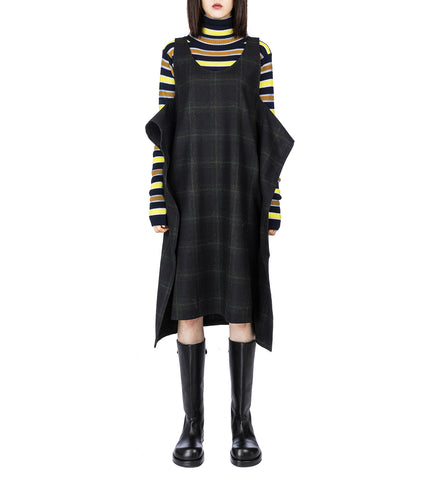 SQUARE APRON DARK CHECKS
