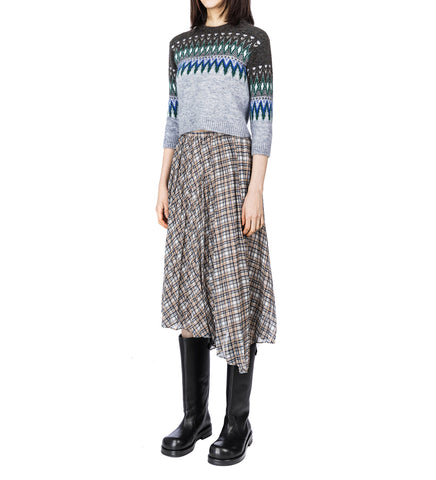 IBO P PLEATED CHECK GREY
