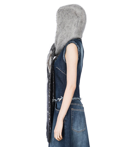 KOODED HOOD SCARF WINTER GREY