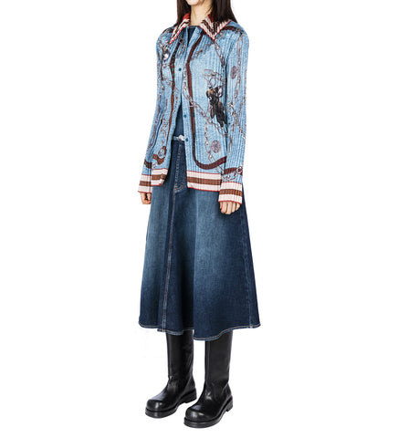 SENIMINA P PLISSE TWILL DENIM BLUE