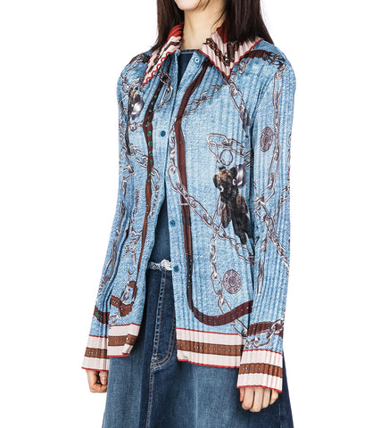 SENIMINA P PLISSE TWILL DENIM BLUE