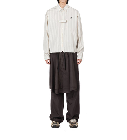 JACOB LAYERED SUITING TROUSERS SHITAKE BROWN