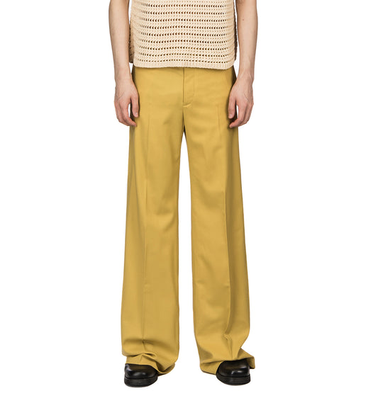 OTTO WIDE TAILORED WOOL TROUSERS BLEACHED YELLOW