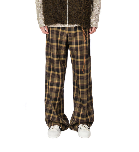 WIDE LEG PANT MUSTARD/BROWN