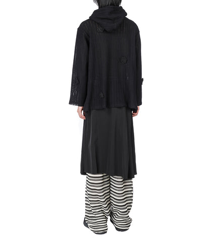 DAISY RAW PATCH POCKET HOODIE BLACK