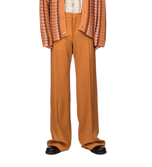 OTTO WIDE TAILORED WOOL TROUSERS DUSTY CLAY