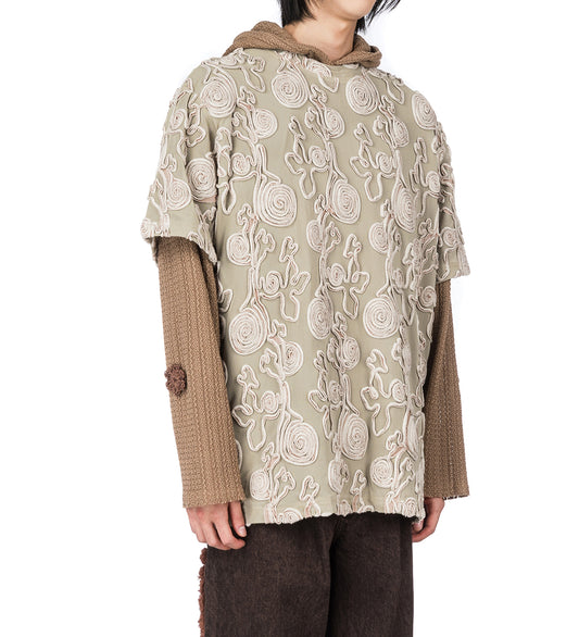 EMBROIDERED BOXY TEE BEIGE