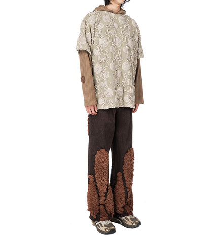 EMBROIDERED BOXY TEE BEIGE