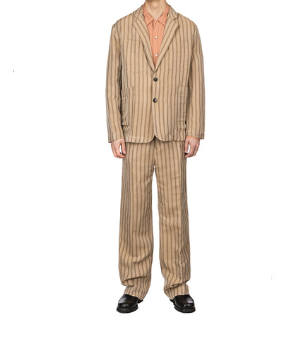 CMMN SWDN TROY SINGLE BREASTED BLAZER SAND STRIPE