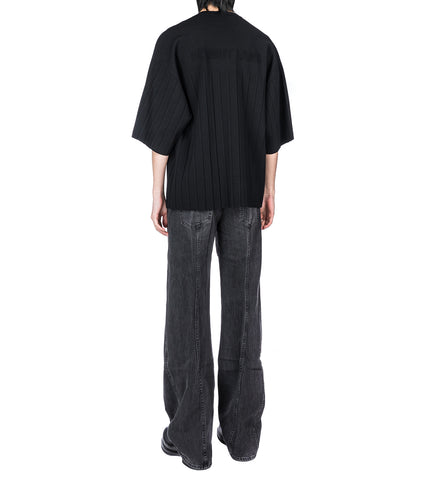 PLEATED TEE BLACK