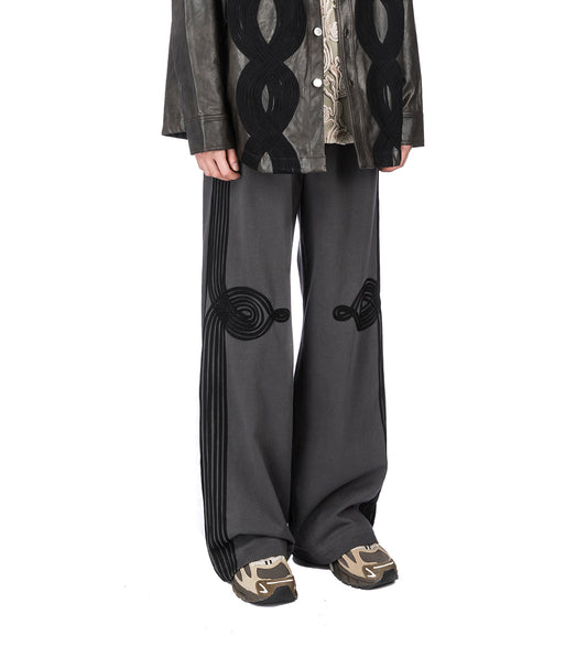 APPLIQUE RELAXED LOUNGE PANT WASHED BLACK