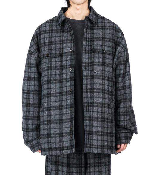 QUILTED OVERSHIRT CHARCOAL