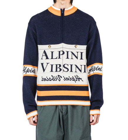 RACE JERSEY LONG SLEEVE NAVY ALPINI