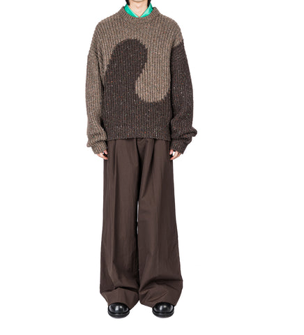 PLEATED SUIT TROUSERS BROWN