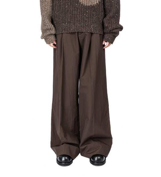 PLEATED SUIT TROUSERS BROWN
