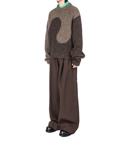 PLEATED SUIT TROUSERS BROWN