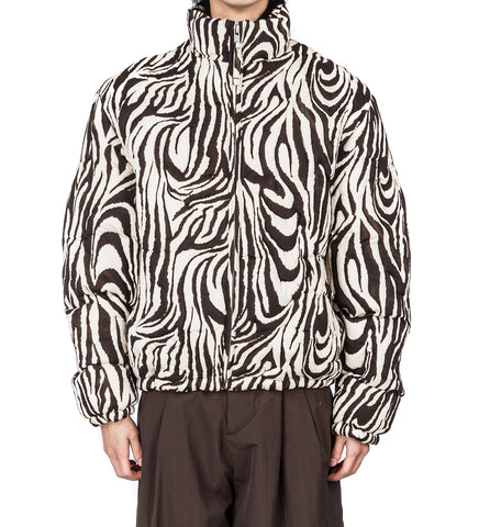 QUILTED PUFFER ZEBRA PRINT