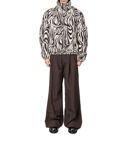 QUILTED PUFFER ZEBRA PRINT