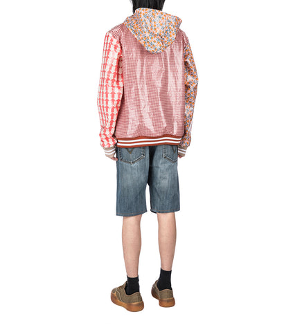 4-PCS CUT RAIN JACKET HOOD RED/MIX
