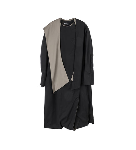 AGETO HOODED COAT NIGHT BLACK/SLATE GREY