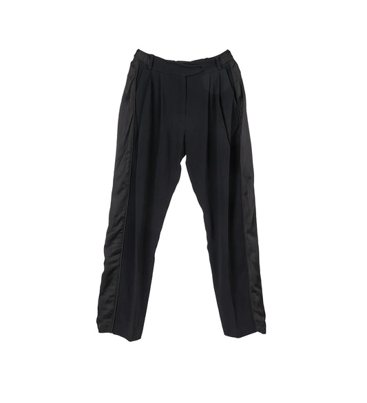 CAUDA PLEATED TROUSER SPACE BLACK/GLOSSY BLACK