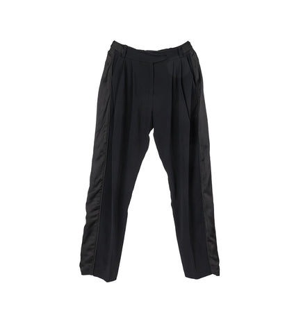CAUDA PLEATED TROUSER SPACE BLACK/GLOSSY BLACK