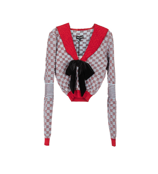 POINTELLE CHECK JUMPER BLUE / RED
