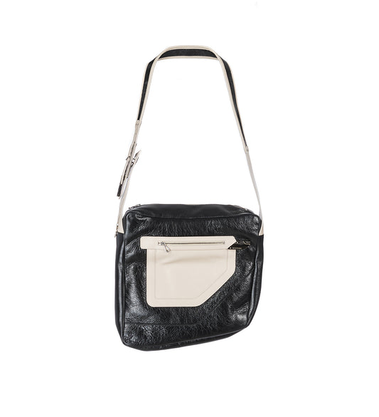 DEULTUM LEATHER BAG BLACK/BEIGE